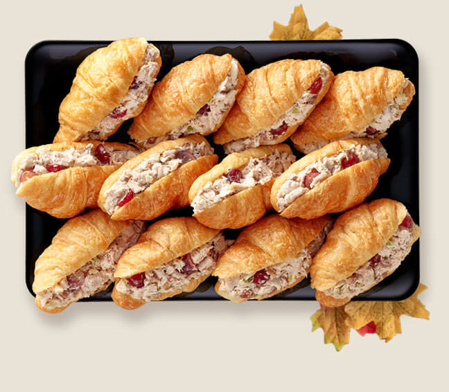 Chicken Salad With Grape Inside Flaky Croissant Tray 